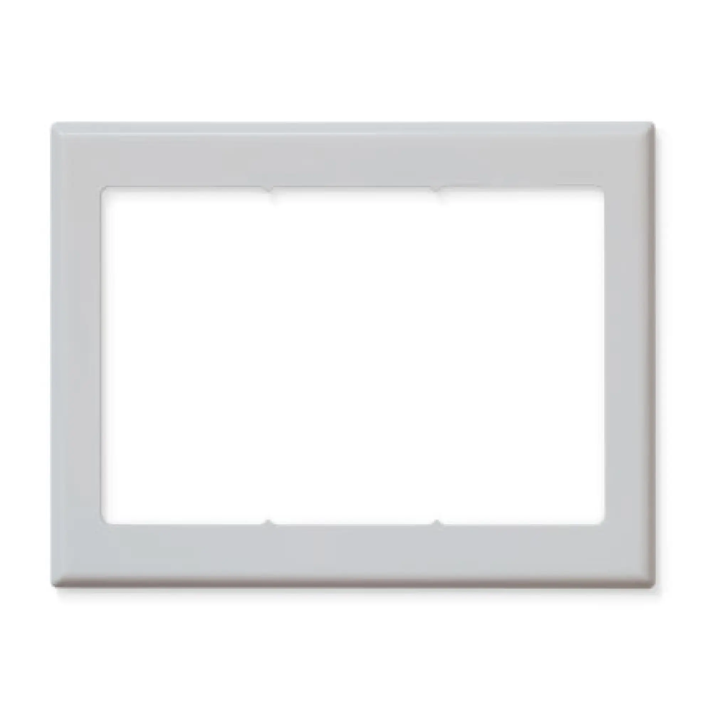 White three-gang snap-on screwless cover plate
